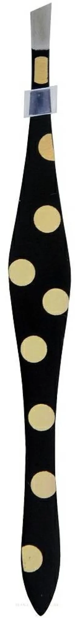 Augenbrauenpinzette schräg schwarz mit Tupfen