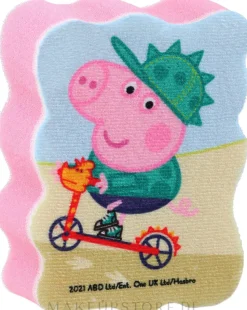 Badeschwamm für Kinder Peppa Pig Georg auf dem Fahrrad rosa