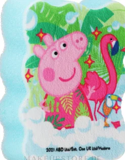 Badeschwamm für Kinder Peppa Pig Peppa und Flamingo blau