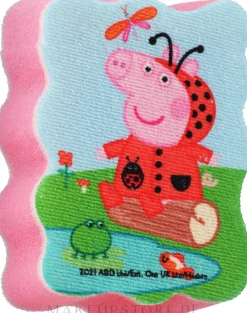 Badeschwamm für Kinder Peppa Pig Peppa in einem Marienkäferkostüm rosa