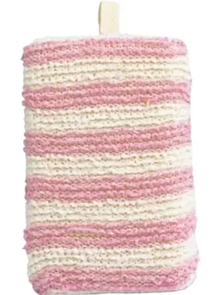 Bambusfaser-Badeschwamm, rosa-weiß
