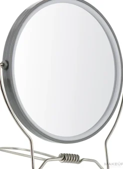 Doppelseitiger Kosmetikspiegel 13 cm grau
