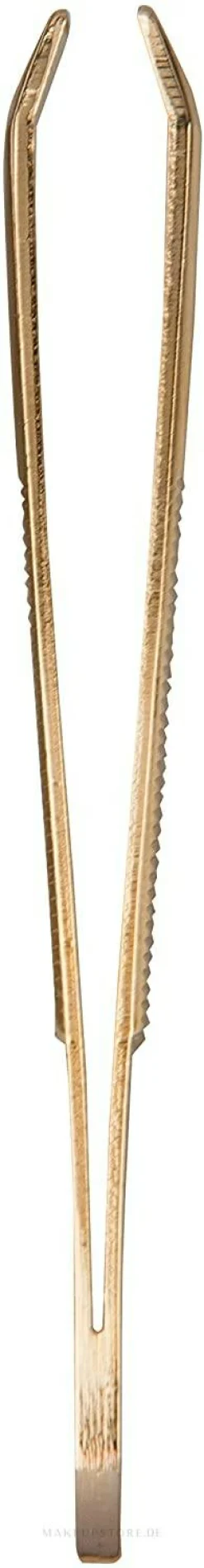 Gebogene Pinzette vergoldet 8 cm