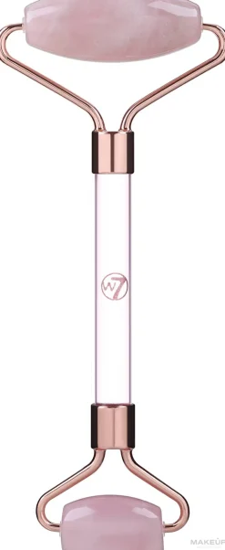 Gesichtsmassage-Roller aus Rosenquarz rosa