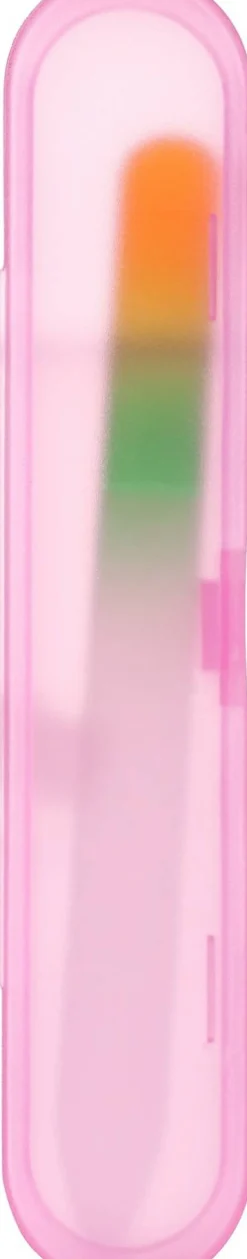 Glasnagelfeile mit rosa Etui