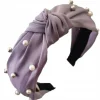 Haarband-Turban mit Perlen, violett, O227FIO