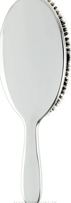 Haarbürste mit Naturborsten mittelgroß 22M, silber