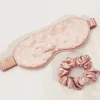 Haargummi aus Seide mit Kristallen Roségold