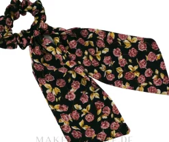 Haargummi schwarz mit Rosen