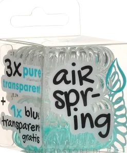 Haargummis transparent, türkis 4 St.