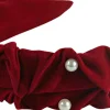Haarreif mit Perlen, rot