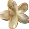 Haarspange Blume SP348 7,5 x 8 cm, XL, beige