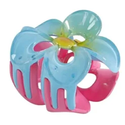 Haarspange, rosa-blau Blume