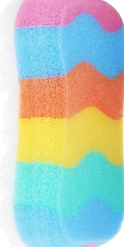 2-in-1-Badeschwamm rechteckig, Regenbogen 2