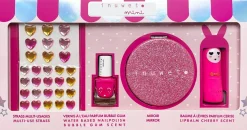 Inuwet Mini Coffret Glitter Girl Pink (lip/balm/3.5g + nail/polish/5ml + mirror/1pc + strass/1pc)