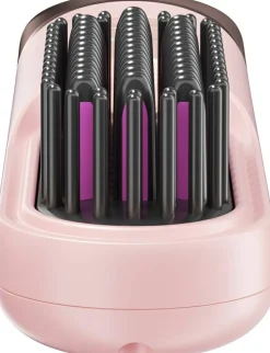 Kabellose Haar-Glättbürste, rosa
