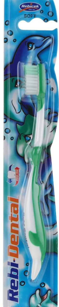 Kinderzahnbürste weich Rebi-Dental M16 grün-weiß