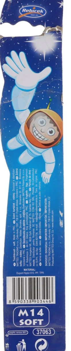 Kinderzahnbürste weich Rebi-Dental M16 grün-weiß