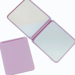 Klappbarer Kosmetikspiegel, beidseitig, rosa