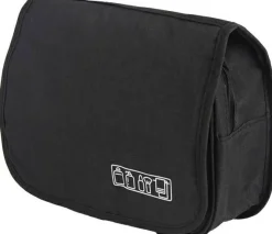 Klappbarer Reise-Kosmetiktaschen-Organizer mit Haken, schwarz, 4817