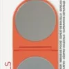 Klappbarer Taschenspiegel rund orange 14x6 cm