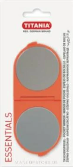 Klappbarer Taschenspiegel rund orange 14x6 cm