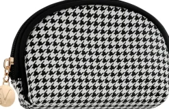 Klassische kleine Halbmond-Kosmetiktasche, Hahnentritt