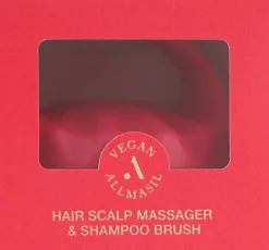 Kopfhaut-Massageshampoo-Bürste, rot