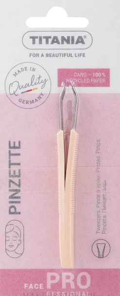 Kosmetikpinzette gerade mit Kunststoffgriff 8 cm 1061/A hellorange