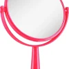 Kosmetikspiegel mit Ständer 85734 rund 15,5 cm rosa