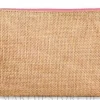 Kosmetiktasche aus Leinen, rosa Reißverschluss