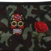 Kosmetiktasche Camouflage 95894 Rosen und Schädel