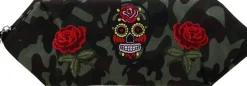 Kosmetiktasche Camouflage 95887 Rosen und Schädel
