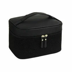 Kosmetiktasche, Größe M, schwarzer Samt