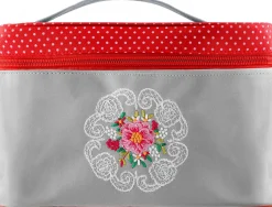 Kosmetiktasche Mandala 98154 rot-grau
