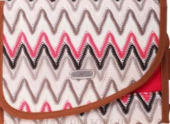 Kosmetiktasche mit Spiegel ZigZags 93999 creme-rot