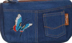Kosmetiktasche Motifs 94750 blau mit Schmetterling
