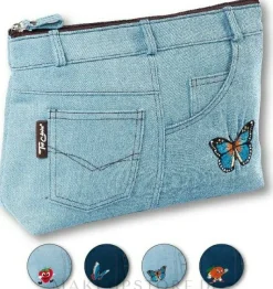 Kosmetiktasche Motifs 94774 blau mit Erdbeere