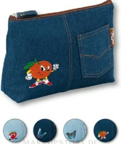 Kosmetiktasche Motifs 94767 dunkelblau mit mandarine