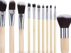 Make-up Pinselset aus Bambus mit Beutel 11 St.