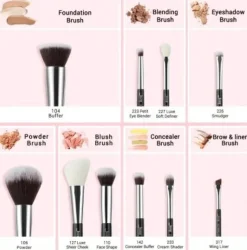 Make-up-Pinselset, T176, 10 Stück
