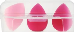 Makeup-Schwämme im Etui, 3 Stk., intensivrosa + hellrosa, 38440