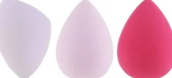 Makeup-Schwämme im Etui, 3 Stk., intensiv rosa + lila, 38440