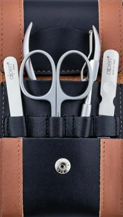 Maniküre-Set, 5 Teile, 6837R, schwarz/tabak