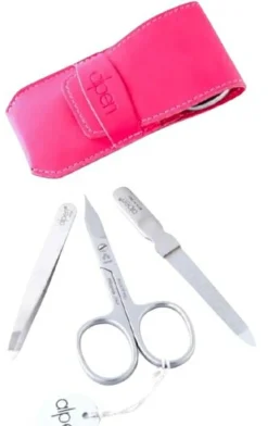 Maniküreset für Linkshänder, rosa, 4 Produkte