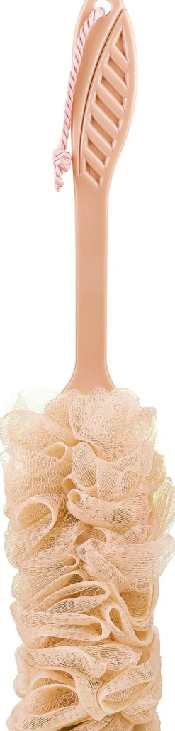 Massagebadeschwamm 9110, mit langem Griff, 45 cm, hellorange