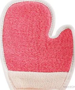 Massagehandschuh mit Daumen aus Baumwolle rot
