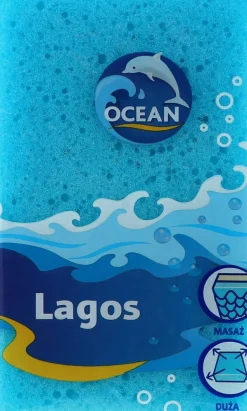 Massageschwamm Lagos, blau und weiß