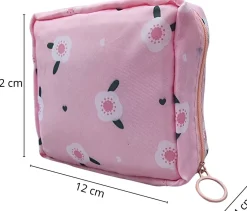 Mini-Tasche für Damenhygieneartikel, Blumen, pink