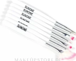 Nageldesign-Pinselset, 7 Stk., weiß